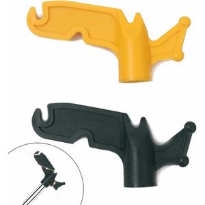 TonGass (2-Pack Multi-Purpose Plastic Utility Hook Attachment for Poles-Screw-On Hook 3/4" Inner Diameter Fits Threaded Poles Extension Poles & Broom Handles, Bird Feeder Pole Hanger Tool