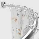 Adjustable 30-45 inches Curved Shower Curtain Rod, Premium Stainless Steel Rustproof Shower Rod for Bathroom, Need to Drill, Silver