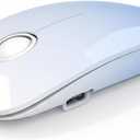 RAPIQUE R306 Pro Wireless Mouse, Bluetooth & 2.4G, Triple-Device Connection, Type-C Rechargeable, Silent Click, Smooth Scroll, Lightweight Slim Design for Laptop, Tablet & MacBook - Sky Blue Gradient