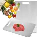 Titanium Cutting Board - Titanware Titanium Cutting Boards for Kitchen, Double-Sided Medical-Grade Hygiene Durable, Dishwasher Safe Stainless Steel Cutting Boards Outdoor Camping (1PC 8x11.5 Inch)