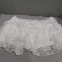 Women's Floral Lace Mini Skirt Y2k Low Waist Ruffle Hem Fairycore Layered Skirt L