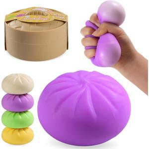 Dumpling Squishy Mystery Box, Dumplings Squeeze Stress Balls for Kids & Adults, Sensory Fidget Toys for Anxiety Relief, Crazy Fun Surprise Dumpling Ideal Gift for Boys,Girls,Teens (Purple)