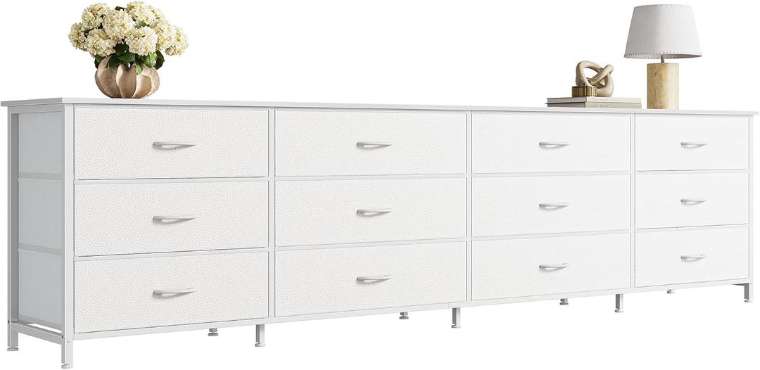 Huuger 78.7 Inch Long Dresser for Bedroom, 12 Drawer Dresser for Closet, 13"D x 78.7"W x 26.8"H