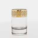 Joseph Sedgh Collection Greek Key Shot Glasses Set of 6-2 oz Heavy Base, Round Cylinder. Ideal for Tequila, Vodka, Aperitif, Espresso. Dishwasher Safe Premium European Grade Glassware