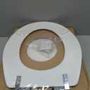 Mayfair Bennett Toilet Seat with Chrome Hinges, Slow Close Wood Seat, Secure Metal Hinges, Easy Install, Made in USA, Round, White