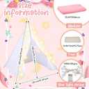 Windyun 4 Pack Teepee Tent for Kids with Light Blankets and Trays, Natural Cotton Toddler Play Tent, Washable Children's Sleepover Teepee for Girls Boys Indoor Outdoor Slumber Party Birthday Gifts
