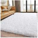 5x7 White Rugs for Bedroom, Soft Fluffy Shaggy Rugs for Living Room, Non-Slip Fuzzy Shag Carpet for Kids Room Home Decor