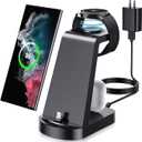 Charging Station for Samsung Multiple Devices, VCVS 3 in 1 Fast Charger Station, Wireless Charger for Samsung Galaxy Watch 6/5/4/3, Galaxy S23/S22/S21/S20/S10,Note20/10,Z Flip4/5,Z Fold4/5,Galaxy Buds