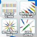 Bedwina Syringe Pens - (Bulk Pack of 12) Retractable Fun Multi Color Novelty Pen for Nurses, Nursing Student School Supplies, Birthdays, Stocking Stuffers and Toy Party Favor Gifts