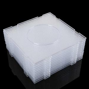 12PCS Mini Perler Bead Pegboards, 2.6mm Plastic Square Boards, Large Clear Pegboards for 2.6MM Mini Fuse Beads, Craft Beads-5.3 x 5.3 Inch