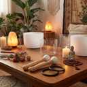 Nuanchu 4 Pcs Crystal Singing Bowl Mallet Bowl Striker and O Ring Set, Include 2 Rubber Head Wood Handle Mallet with 2 Rubber O Rings for Playing Crystal Singing Tool Buddhist Meditation Yoga
