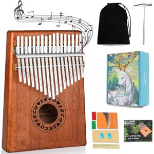 Kalimba Thumb Piano 17 Keys Portable Finger Piano Marimba Music Gifts for Adults Kids