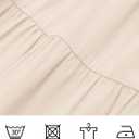 ZESICA Women's Boho Summer One Shoulder Short Sleeve Smocked Side Split Ruffle Swing Midi Dress (Beige, S)