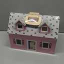 Melissa & Doug Fold & Go Wooden Dollhouse with 2 Dolls and 11 Pieces of Furniture - Portable Mini Doll House with Accessories and Toy Figures, Ages 3+