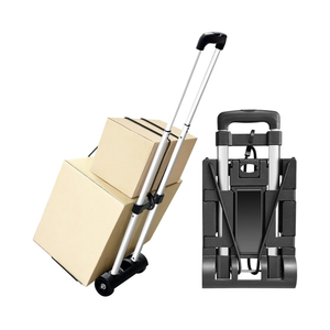Aluminum Folding Hand Trucks,Small Folding Hand Truck Dolly with 2 Wheels,Collapsible Cart Portable Dolly,Lightweight Travel Hand Truck/Heavy Duty Moving Dolly for Airport Travel Moving Use