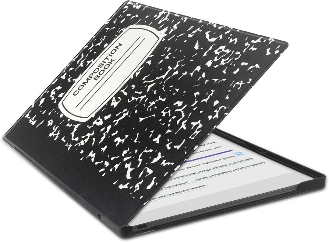 KuRoKo Case for Remarkable Paper Pro 11.8",Slim Hard Back Shell Protective Auto Sleep/Wake Book Folio Cover with Pen Holder for Remarkable Paper Pro Tablet 11.8 inch 2024 Released-Composition Book