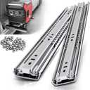 Heavy Duty 22 Inch Drawer Slides, 200 lb Load Capacity, Side Mount, Full Extension, Ball Bearing, Cabinet Tool Box Rail, 1/2" Thick Clearance, 1 Pair