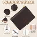 Thenshop Travelers Refillable Leather Journal Notebook Travel Diary Handmade Passport Travelers Journal for Men and Women with 3 Notebook Inserts, Pen Holder, Binder Clip(Dark Brown,Passport Size)