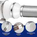 2 Set 6 to 4 inch Duct Reducer Adapter, Air Duct Reducer Increaser with 304 Stainless Steel Hose Clamps, HAVC Pipe Connector for Inline Ventilation Fitting System (6 to 4 Inch), White