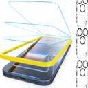 Fotbor [3+3 Pack for iPhone 17 Pro Screen Protector, Anti-Blue Light, [Eye Protection] 9H+ Tempered Glass with Camera Lens Protector Anti-Glare (Transparent)