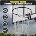 KingDolly Heavy Duty Chain Basketball Net - 12 Loops Anti-Rust Metal Hoop Accessory, Quick Snap Buckle Installation for Indoor/Outdoor Courts All-Weather Durability (Fits Standard 18" Rims) (A2: White)