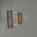 4 Pcs Winter Wooden Tabletop Decor Snowflake Tiered Tray Decor Winter Centerpiece Rustic Snow Block Signs Farmhouse Table Shelf Decoration for Home Office Party