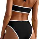 Hilinker Womens Cut Out Sexy One Piece Swimsuit Monokini Self Tie Halter Bathing Suit (Black, M)