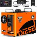 8KW Diesel Heater, 9L Tank 12V/24V/110V/240V All in One Diesel Air Heater with LCD Switch, Remote Control (without battery), for Truck, RV, Home, Car, Campers, Boat, Orange
