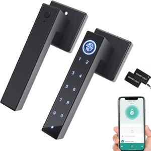 Fingerprint Door Lock,Smart Door Knobs,Keyless Entry Door Locks with Bluetooth APP,Digital Passcode Fingerprint Door Knob,Electronic Touchscreen Keypad Smart Door Lock for Home Office Apartment