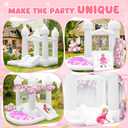 FBSPORT White Bounce House, Inflatable Bouncer with Air Blower,Indoor & Outdoor Bouncy Castle with Big Ball Pit for Wedding Party Kids Birthday Party, Easy to Install, Large