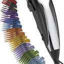 Wahl Home Haircutting Corded Clipper Kit with Adjustable Taper Lever, and 10 Color Coded Guards for Easy Clipping & Trimming - Model 79722 (20 Piece Set)