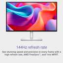 Dell 27 Plus QHD USB-C Monitor - S2725DC - 27-inch QHD (2560x1440) 144Hz 1ms Display, 2 x 3W Speakers, USB-C/HDMI/DisplayPort 1.4 Connectivity, Height/Tilt/Pivot/Swivel, AMD FreeSync - Ash White