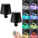 Wine Bottle Lights,2025 Upgraded Bottle Lamp,Rechargeable Wireless Bottle Light with Remote, RGBW Multicolor+3 Color Temperature Wine Battery Light for Bar, Bedside, Restaurant (Black, 2 Pack)