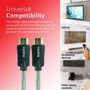 GE home electrical GE 4K HDMI Cable, 3 ft. HDMI 2.0 High Speed 18 Gbps with Ethernet, 4K 60Hz, 1440p 1080p 120Hz, HDR, for HDTV, Streaming, Blu-ray, Gaming, PS4 Pro PS5 Xbox, 34474