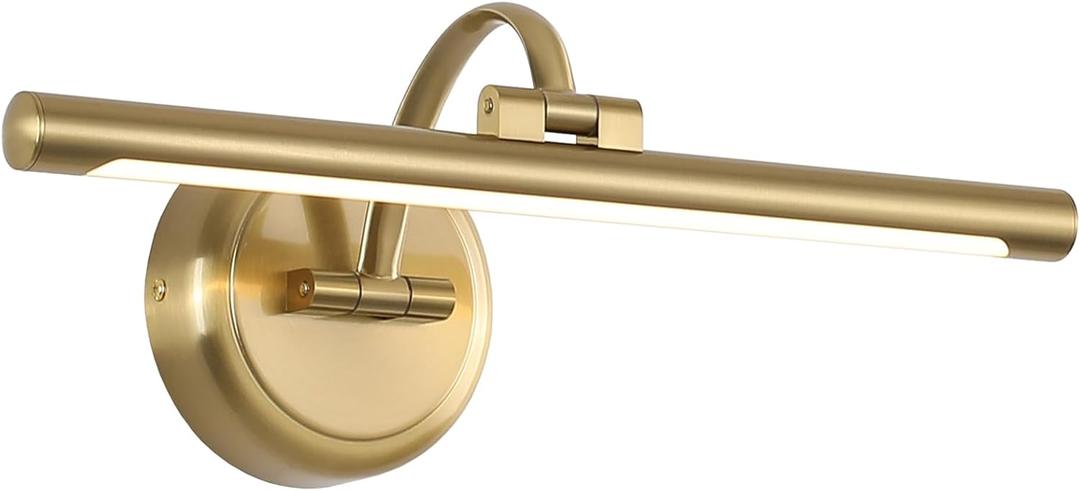 Modern Dimmable Picture Lights for Wall 15.75 Inch Hard-Wired LED Picture Frame Lights for Paintings Gallery Light with Adjustable Swing Arm Display Lights For Artwork, 7W, 2700K, Warm White - Brass