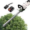 Hedge Trimmer Cordless, 24V Bush Trimmer,Cordless Hedge Trimmer, Handheld Grass Trimmer, Electric Hedge Trimmer with One Battery and Charger Included (Greenwhite)