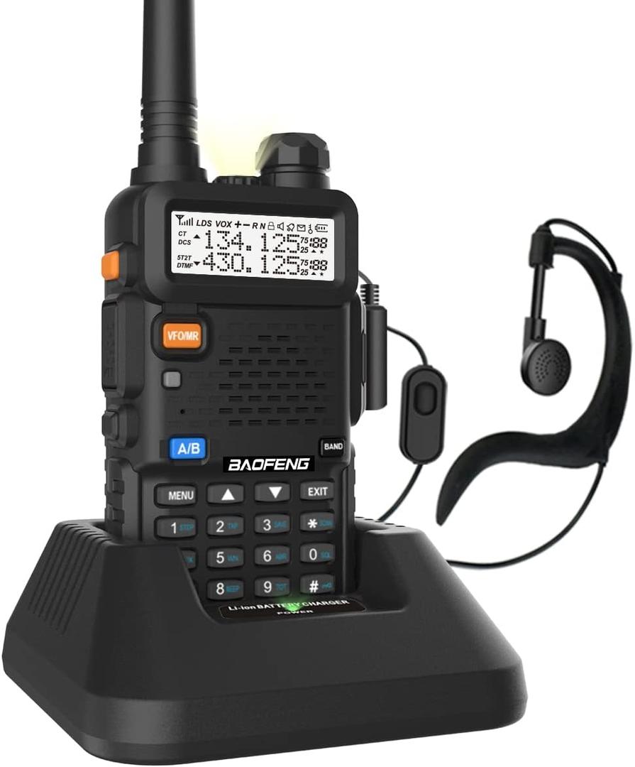 BAOFENG UV-5R Dual Band Two Way Radio (Black), 144-148MHz & 420-450MHz 2 Pcs