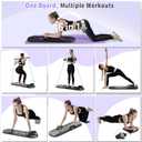Pilates Board, Foldable Pilates Reformer Set for Home Workout with Timer, 6-in-1 Multifunctional Portable Reformer Pilates Machine at Home Pilates Equipment for Fitness, Exercise, Abs, Core Training