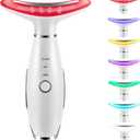 XMXW 7 Color True Beauty Glow Facial Massager, Red-Light-Therapy Wand for Facial Skin Care, Vibrating Massager for Face and Neck, Galvanic Facial Machine, Lymphatic Drainage Massager Face