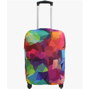 Explore Land Travel Luggage Cover Suitcase Protector Fits 23-26 Inch Case (Geometry, M)