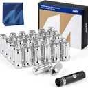 Orion Motor Tech M14x1.5 Wheel Lug Nuts 32 Pack, Chrome Lug Nuts 2 inches Tall Spline Drive Cone Seat with Socket Compatible with Ford F250 F350 Super Duty, Chevy Silverado 1500 2500HD and GMC Sierra