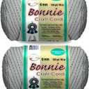 Pepperell Bonnie Braid Macrame Cord | 6mm x 100yd | Shadow (Value 2-Pack) | Twisted Polypropylene Cord for DIY Crafts, Plant Hangers, Wall Hangings, Crochet & Macrame | Long-Lasting, Vibrant Color