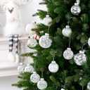 Christmas Ornaments Ball Set-Shatterproof Clear Plastic Decorative Baubles for Xmas Tree House Holiday Wedding Party Decoration,20pcs White (Style 4)