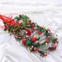 Christmas Flower Crown Headband, Christmas Floral Headpiece for Women Girls Xmas Winter Costume Holiday Party