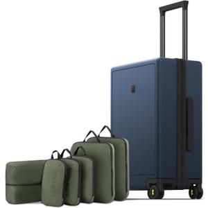 LEVEL8 Carry on Luggage Airline Approved, Small Carry on Suitcases with Wheels, Lightweight Hardside Textured Luggage for Travel, Tsa Approved, 20-Inch, Navy