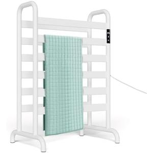 Towel Warmer Rack, Heated Towel Racks for Bathroom, with Timer and Temperature Adjustment, Overheat Protection Function, 12 Heating Rods, Large Free-Standing Suitable for Bathroom, Bedroom