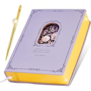 Thick Journal for Women & Girls, 360 Pages A5 Writing Journaling Notebook with Paintings, Women Journal for Writing, Vintage Journal with Gift Box & Pen for Girls Gift Ideas (Lavender Purple)