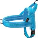 Didog Soft Flannel Padded Dog Vests Harnesses, Escape Proof/Quick Fit Reflective Dog Strap Harness,Easy for Training Walking,Blue M Size (M:chest 21-26")