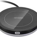 Smart Beverage Warmer Set:Beverage Warmer Auto On/Off Gravity-Induction For Office Home Desk,Candle Wax Warmer Heating Plate(131℉/55℃),14oz（Black Set）