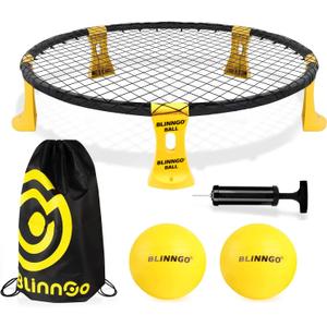 Roundnet Game Set with Balls and Patented Net, Lawn, Beach, Backyard Outdoor Game for Adults and Family
